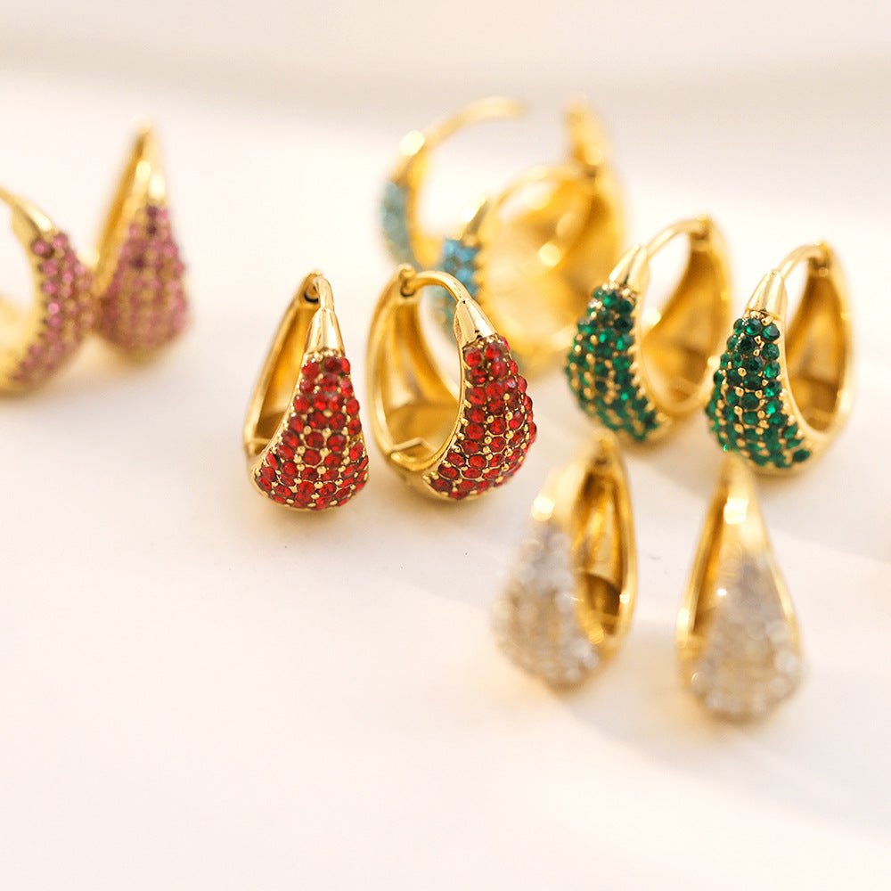 SUPERVALUECHOICE HCSETA00008 U-shaped zircon earrings