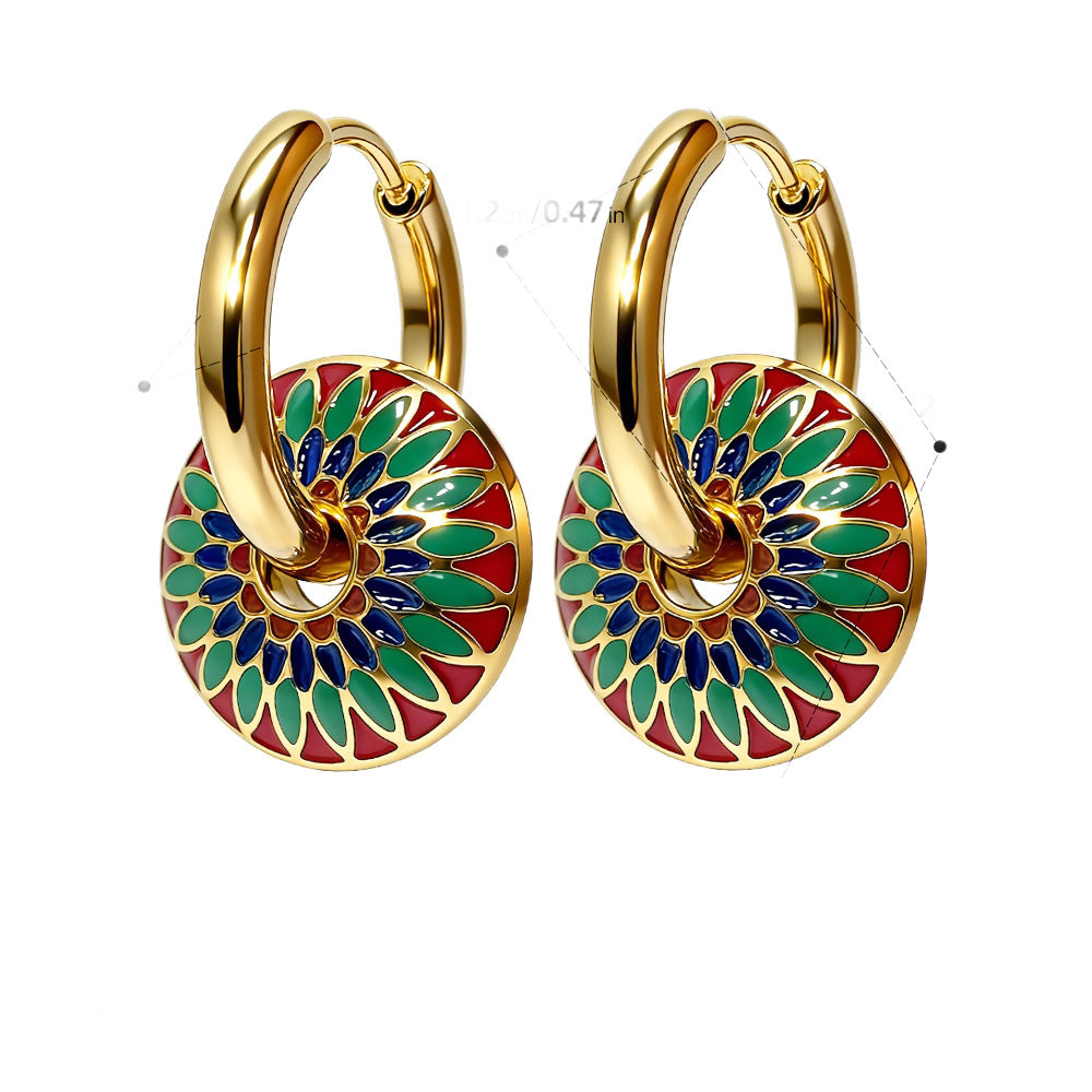 SUPERVALUECHOICE HCSETA00026 Bohemian Painted Floral Earrings