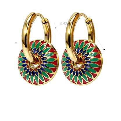 SUPERVALUECHOICE HCSETA00026 Bohemian Painted Floral Earrings