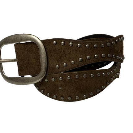 SuperValueChoice HCSEZB00001 Y2K Vintage Studded Suede Wide Waist Belt Women Fashion Accessory