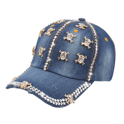 SUPERVALUECHOICE HCSEK00018 Rhinestone Pattern Denim Baseball Cap