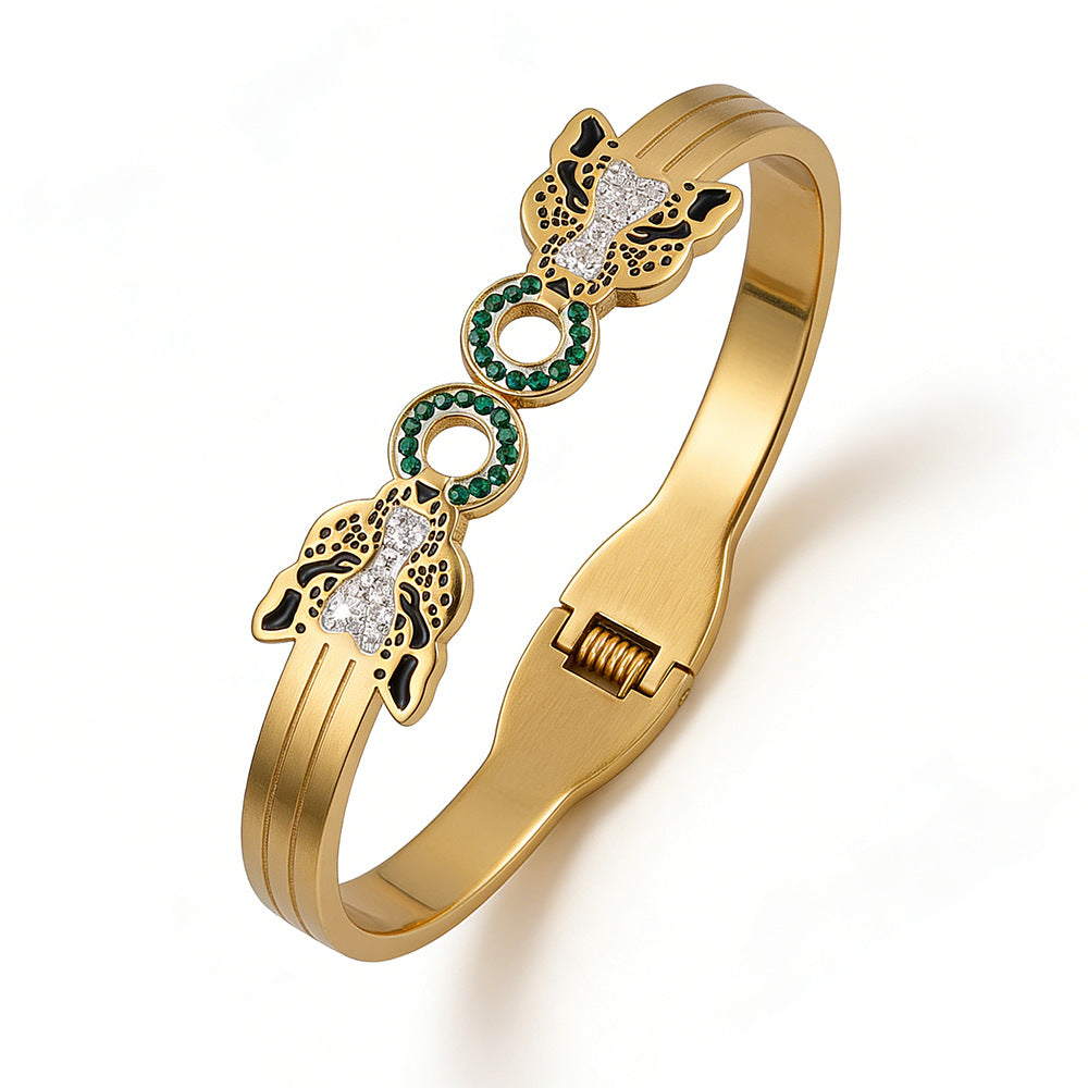 SUPÊR VÃLUE CHOICE HCSEX00009 Gold Leopard-Print Bracelet