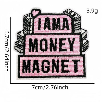 SUPERVALUECHOICE HCSEYSB000014 20Pcs Money Themed Embroidered Iron On Patches Hip Hop Apparel DIY Decor Appliques