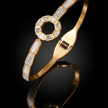 SUPÊR VÃLUE CHOICE HCSEX00023 Shell and Circle Snake Bone Bracelet