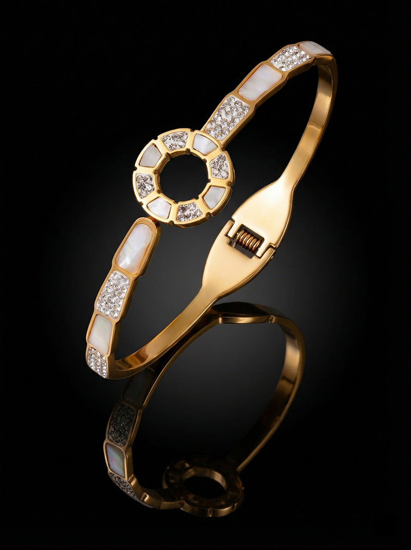 SUPÊR VÃLUE CHOICE HCSEX00023 Shell and Circle Snake Bone Bracelet