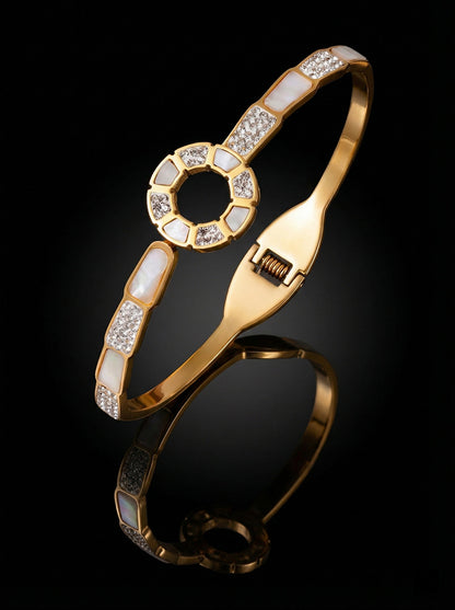 SUPÊR VÃLUE CHOICE HCSEX00023 Shell and Circle Snake Bone Bracelet