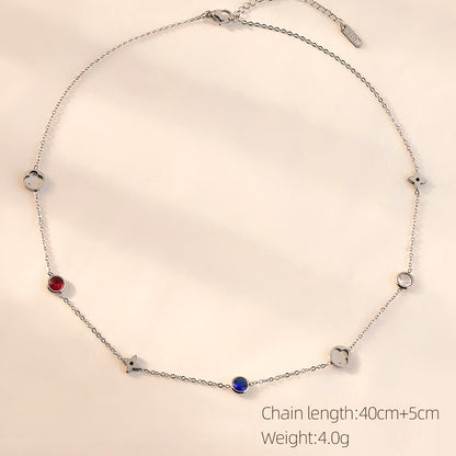 SUPERVALUECHOICE HCSEVA00011 Blue Diamond Geometric Openwork Necklace