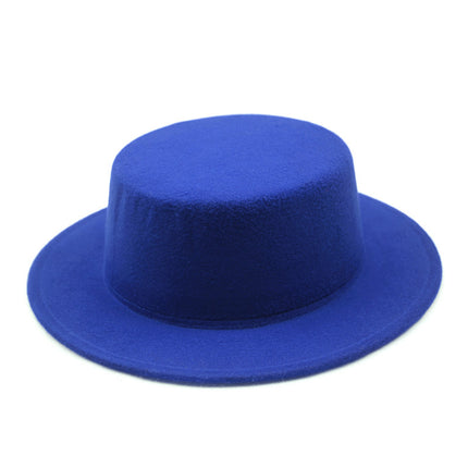 SUPERVALUECHOICE HCSEK00044 Vintage Flat Top Fedora Hat Wide Brim Jazz Style Unisex Cap