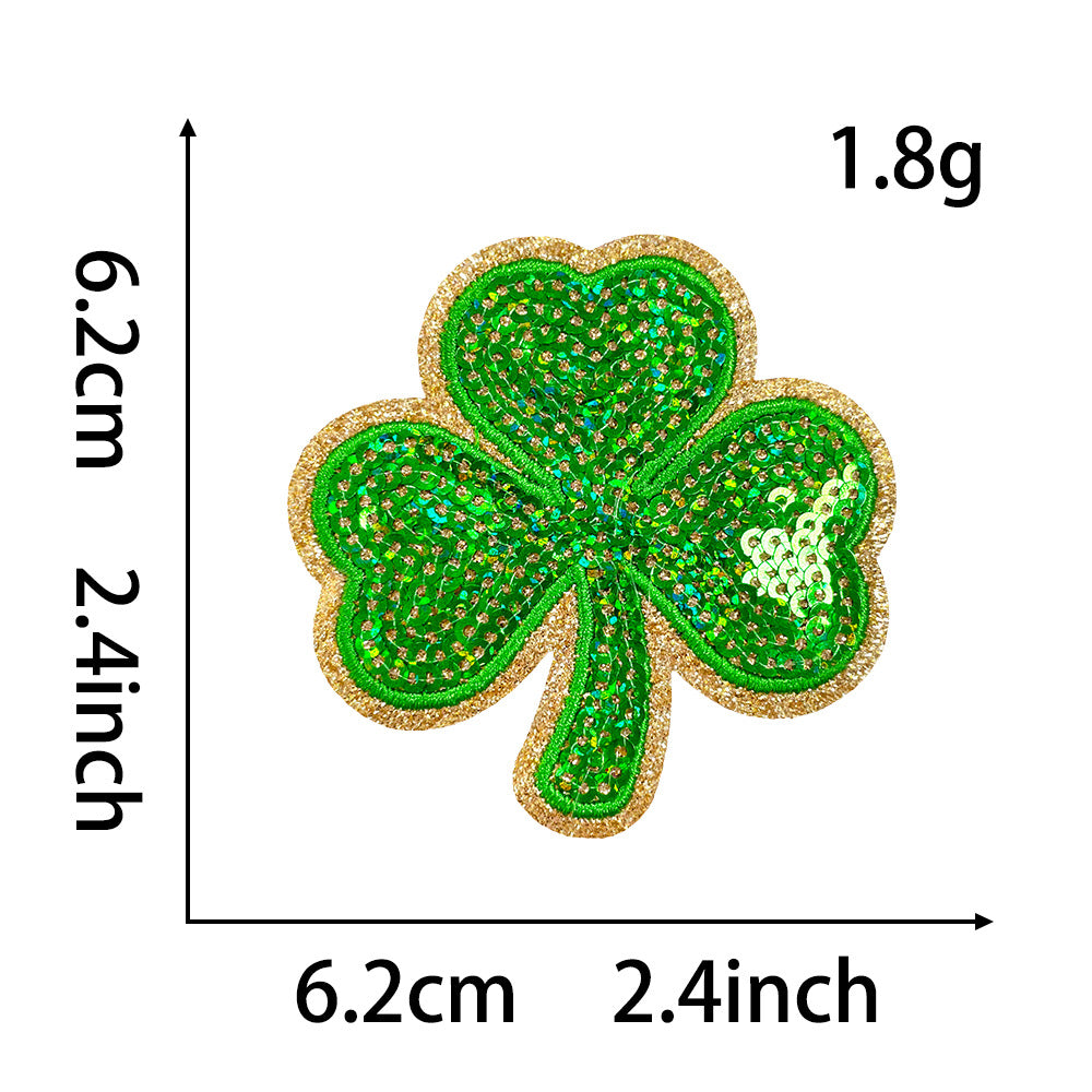 SUPERVALUECHOICE HCSEYC00003 Four-leaf clover sequin embroidered fabric patch