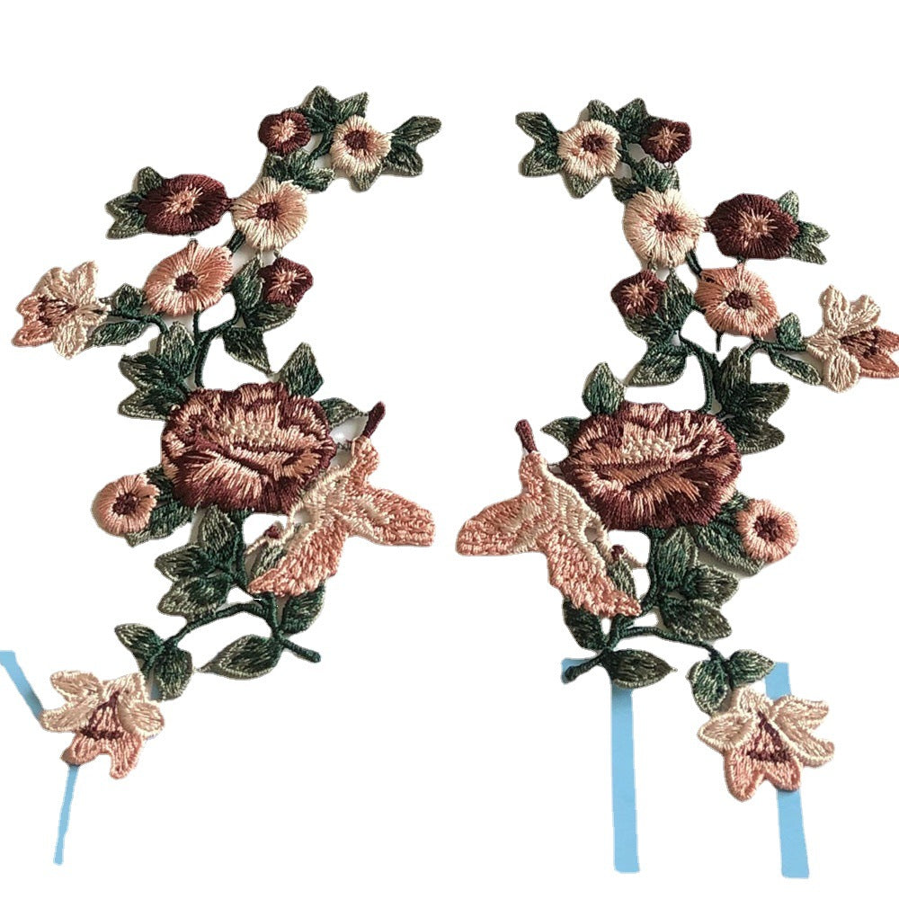 SUPERVALUECHOICE HCSEYB00068 Pair of Floral Embroidery Patches Matching Set 3.54'' X 5.9''