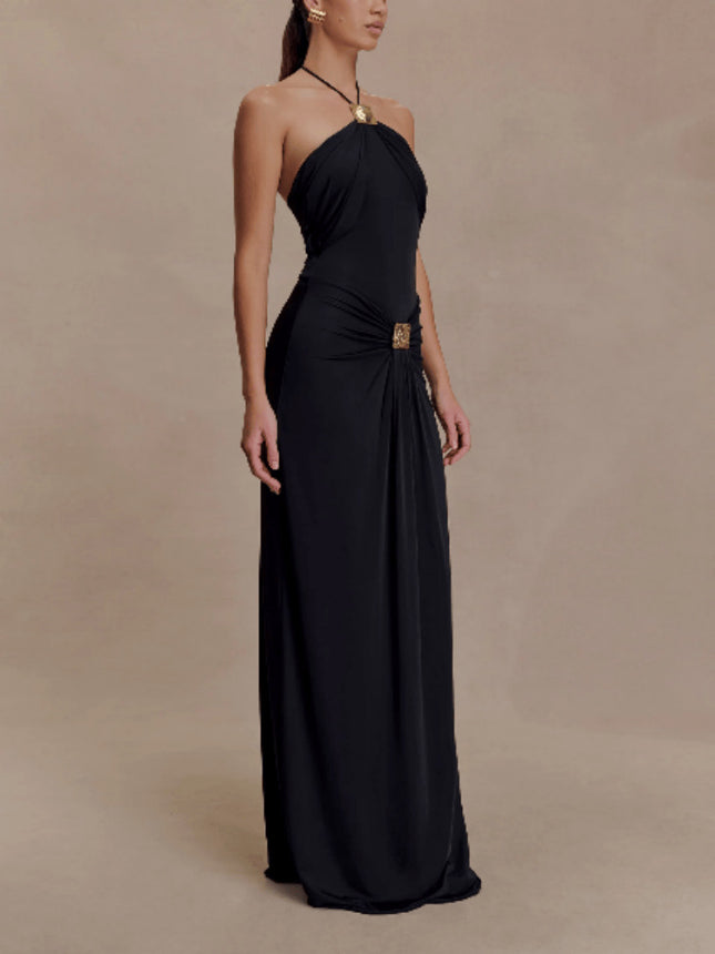 SUPERVALUECHOICE HCSEAA00033 Halter Maxi Dress With Hardware