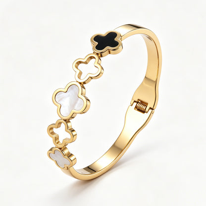 SUPÊR VÃLUE CHOICE HCSEX00033 Shell and Four-Leaf Clover Openwork Bracelet