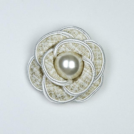 SUPERVALUECHOICE HCSEYD00030 Vintage 3D Pearl Flower Fabric Applique DIY Craft Accessory