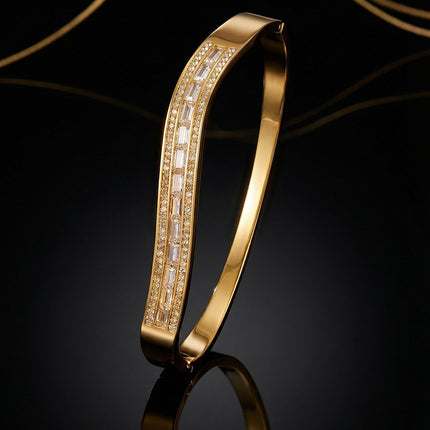 SUPÊR VÃLUE CHOICE HCSEX00001 Rose Gold Square Diamond Bracelet