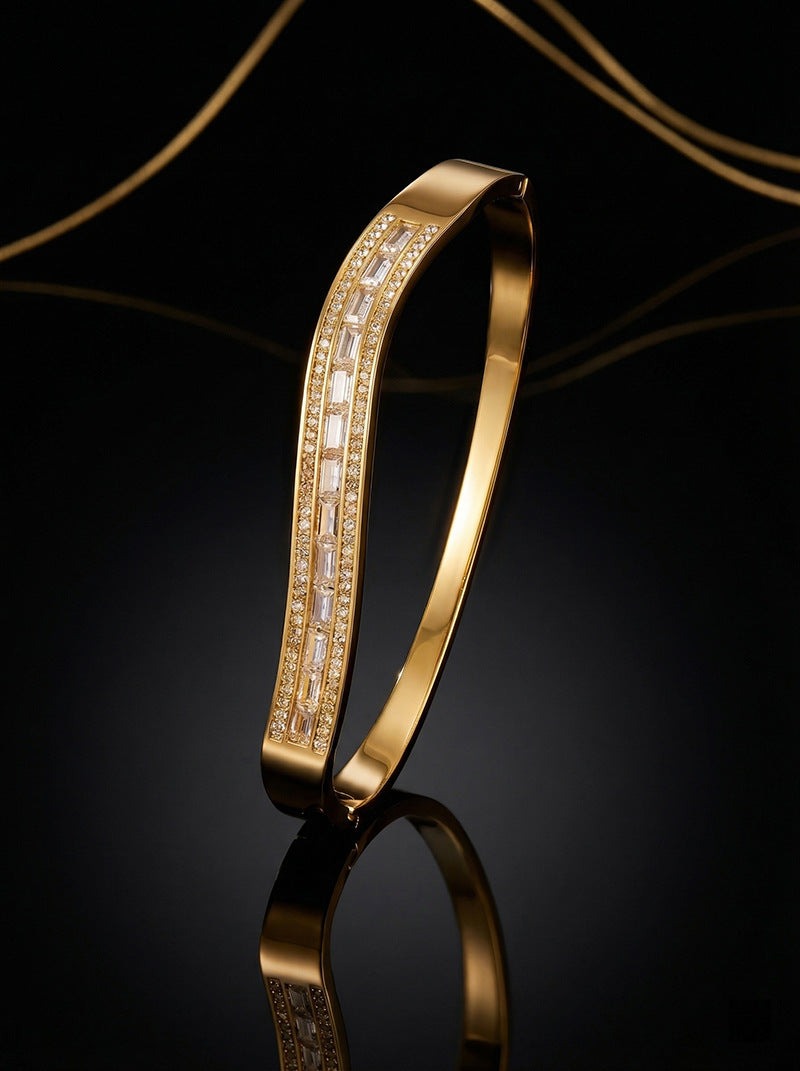 SUPÊR VÃLUE CHOICE HCSEX00001 Rose Gold Square Diamond Bracelet