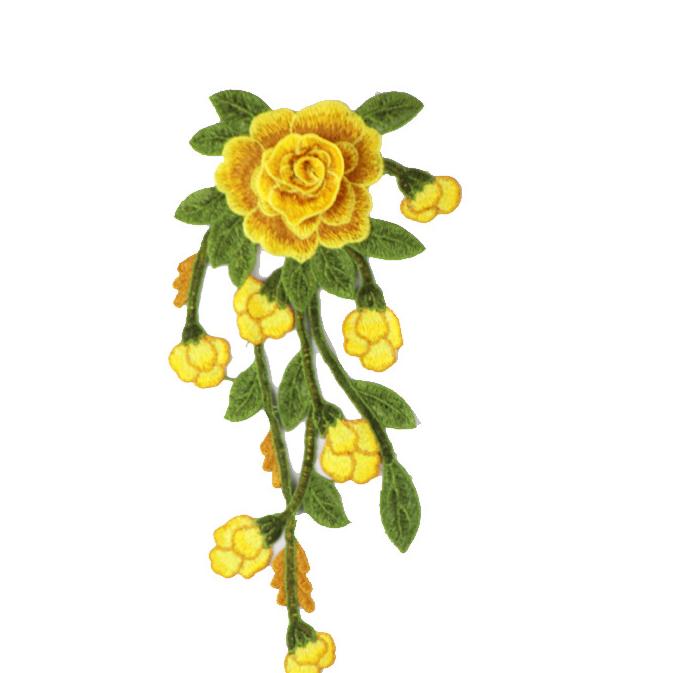 SUPERVALUECHOICE HCSEYB00086 Floral Embroidered Fabric Patches 5.51'' X 11.41''