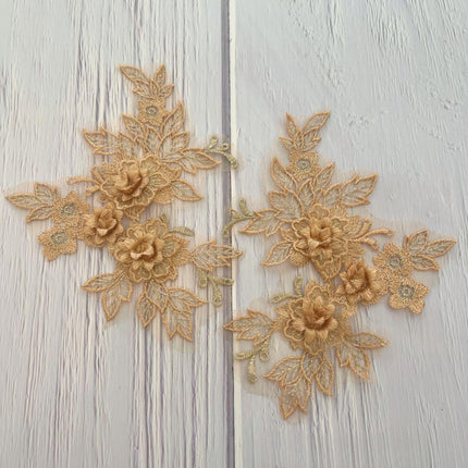 SUPERVALUECHOICE HCSEYB00129 Pair of Floral Embroidery Patches Matching Set