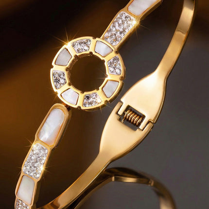 SUPÊR VÃLUE CHOICE HCSEX00023 Shell and Circle Snake Bone Bracelet