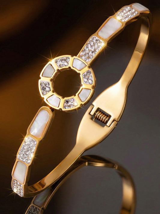 SUPÊR VÃLUE CHOICE HCSEX00023 Shell and Circle Snake Bone Bracelet