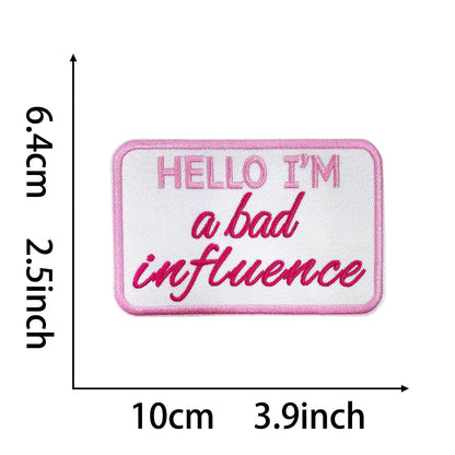 SUPERVALUECHOICE HCSEYB00025 Pink English Letter Embroidered Fabric Patch