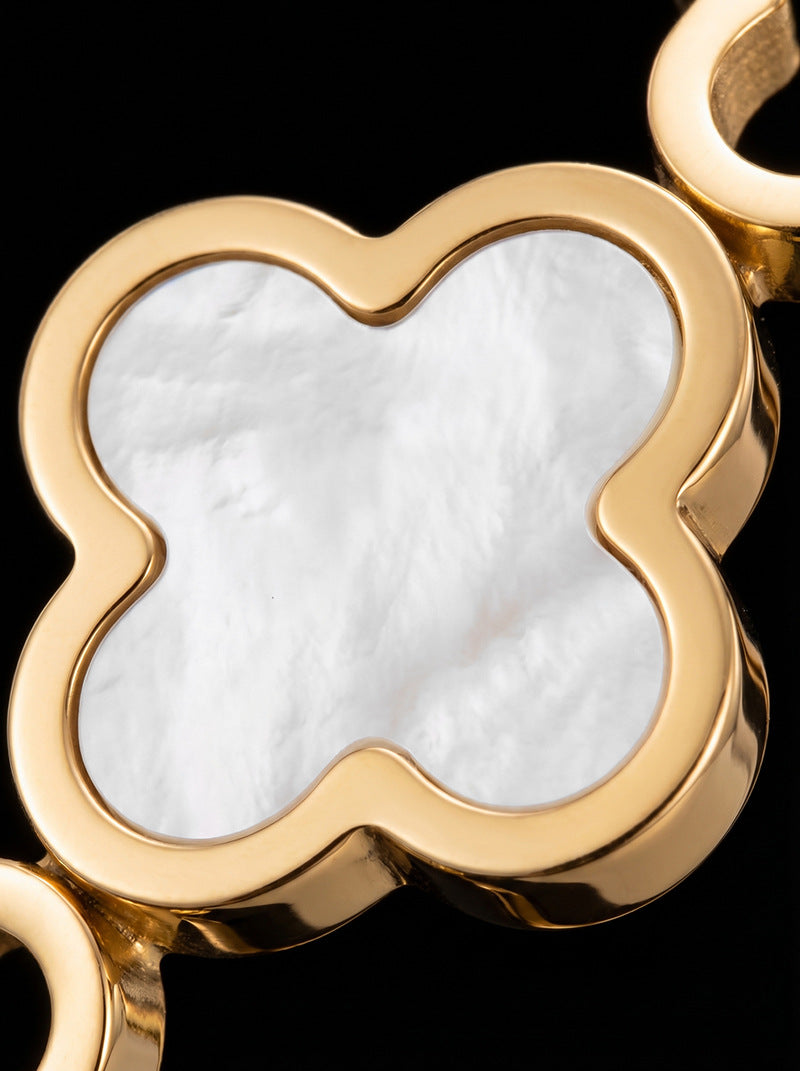 SUPÊR VÃLUE CHOICE HCSEX00033 Shell and Four-Leaf Clover Openwork Bracelet
