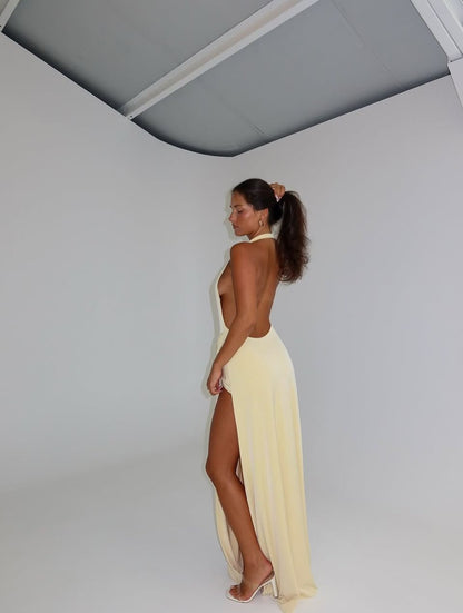 SUPERVALUECHOICE HCSEAA00070 Deep Neck Maxi Dress