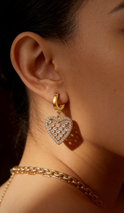SUPERVALUECHOICE HCSETA00019 Heart-Shaped Diamond Earrings