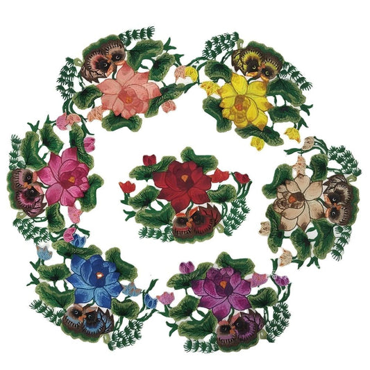 SUPERVALUECHOICE HCSEYB00048 Floral Embroidered Fabric Patches 6.29'' X 9.05''