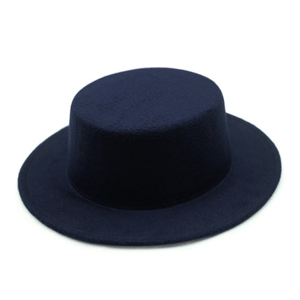 SUPERVALUECHOICE HCSEK00044 Vintage Flat Top Fedora Hat Wide Brim Jazz Style Unisex Cap