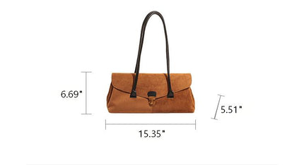 SuperValueChoice HCSEFA00037 Luxury Suede Tote Bag Women Brown Shoulder Handbag