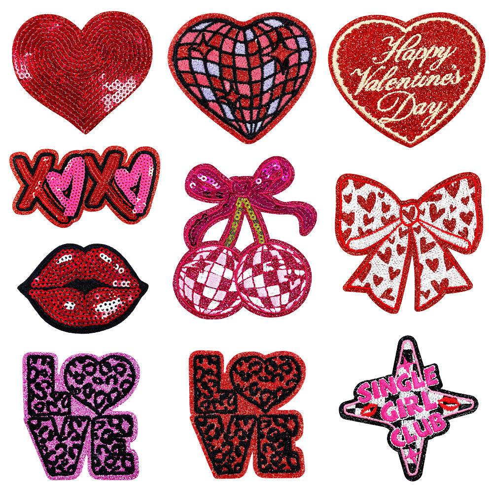 SUPERVALUECHOICE HCSEYB00020 Cherry Bow xoxo Embroidered Fabric Patch