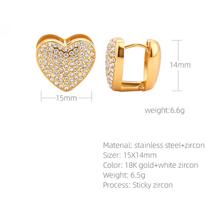 SUPERVALUECHOICE HCSETA00001 Heart-shaped zircon earrings