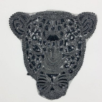 SUPERVALUECHOICE HCSEYD00024 Beaded Leopard Head Embroidered Clothing Patch