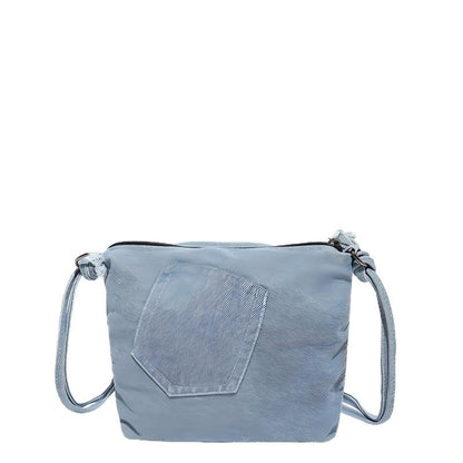 SuperValueChoice HCSEFA00004 DIY Denim Crossbody Bag 7.87''×11.41''×2.75''