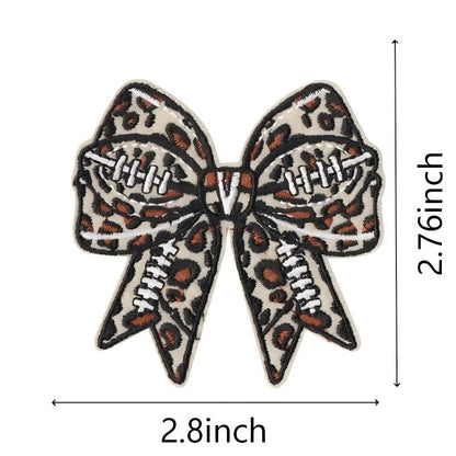 SUPERVALUECHOICE HCSEYSB000010 9 Pack Leopard Print Football Bow Patches