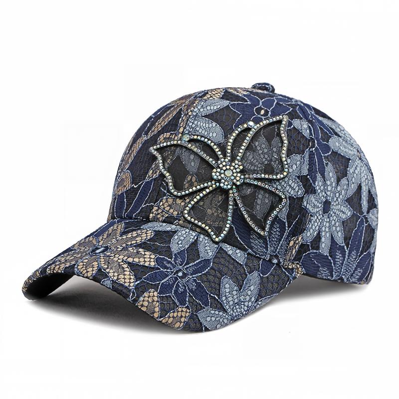 SUPERVALUECHOICE HCSEK00019 Rhinestone Pattern Denim Baseball Cap