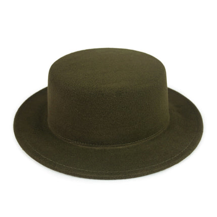 SUPERVALUECHOICE HCSEK00044 Vintage Flat Top Fedora Hat Wide Brim Jazz Style Unisex Cap
