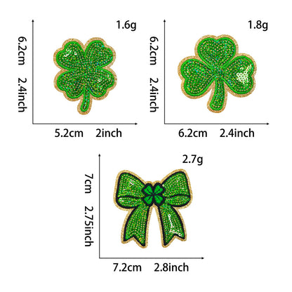SUPERVALUECHOICE HCSEYC00003 Four-leaf clover sequin embroidered fabric patch