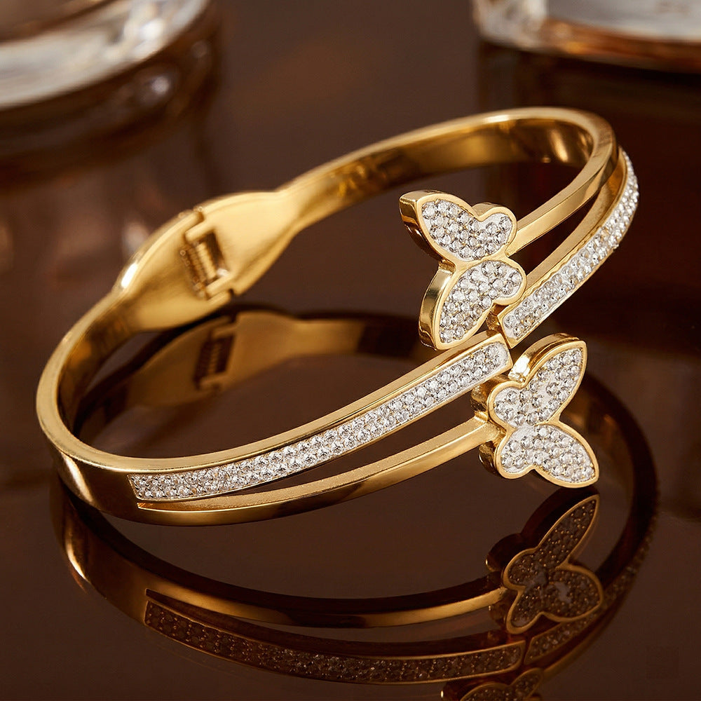 SUPÊR VÃLUE CHOICE HCSEX00019 Zircon Butterfly Bracelet