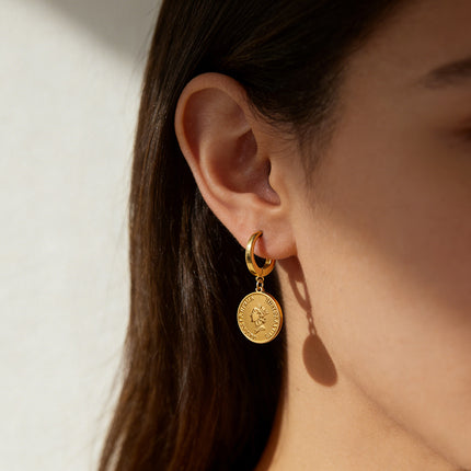 SUPERVALUECHOICE HCSETA00012 Vintage Gold Coin Earrings
