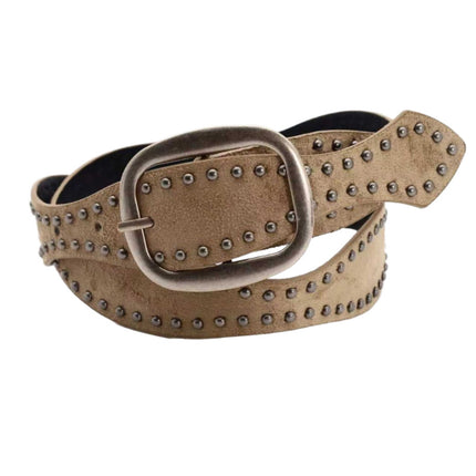 SuperValueChoice HCSEZB00001 Y2K Vintage Studded Suede Wide Waist Belt Women Fashion Accessory