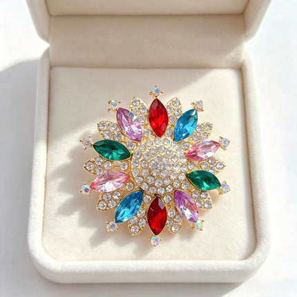 SUPERVALUECHOICE HCSESA00096 Sparkling Rhinestone Lapel Brooches 1.61" × 1.61"