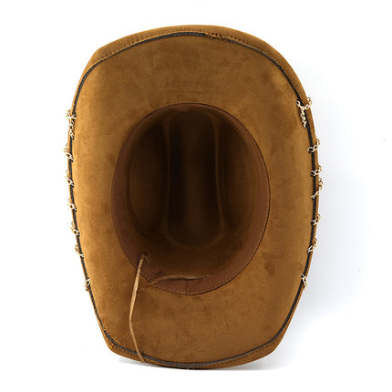SUPERVALUECHOICE HCSEK00040 Suede Western Cowboy Hat Unisex Wide Brim Hip Hop Style