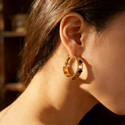 SUPERVALUECHOICE HCSETA00025 Four-Leaf Clover Kaleidoscope Earrings