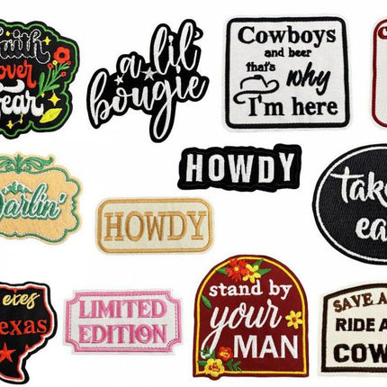 SUPERVALUECHOICE HCSEYB00032 Vintage English Graffiti Embroidered Fabric Patch