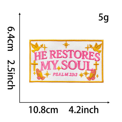 SUPERVALUECHOICE HCSEYB00034 Vintage Text Embroidered Fabric Patches