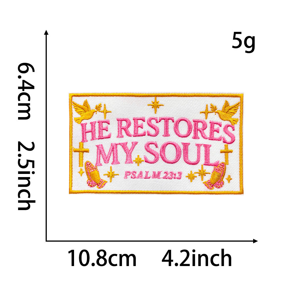 SUPERVALUECHOICE HCSEYB00034 Vintage Text Embroidered Fabric Patches