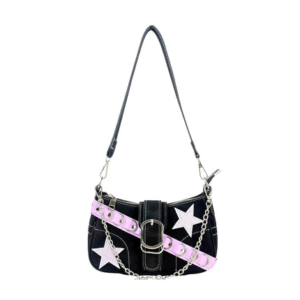 SuperValueChoice HCSEFA00064 Y2K Bag, Y2K Handbag, 12 Year Old Girl Handbag, Women's Handbags, Canvas Shoulder Bag, Y2K Trendy Forearm Bag with Zipper, Mini Denim Bags for Girls