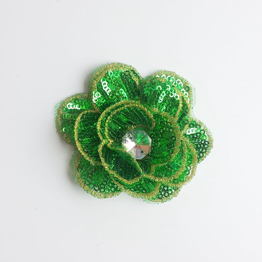 SUPERVALUECHOICE HCSEYC00010 3D-Effect Rhinestone Red Sequin Embroidered Fabric Patch