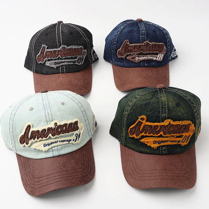 SUPERVALUECHOICE HCSEK00037  Vintage Washed Suede Denim Patch Baseball Cap